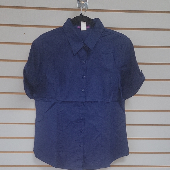 Tops - Navy Blue Women's Button-Up Shirt